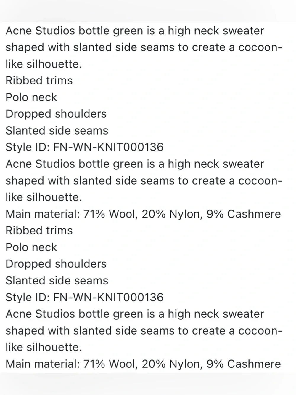 Acne Studios Bottle Green Turtleneck Sweater - Picture 8 of 12